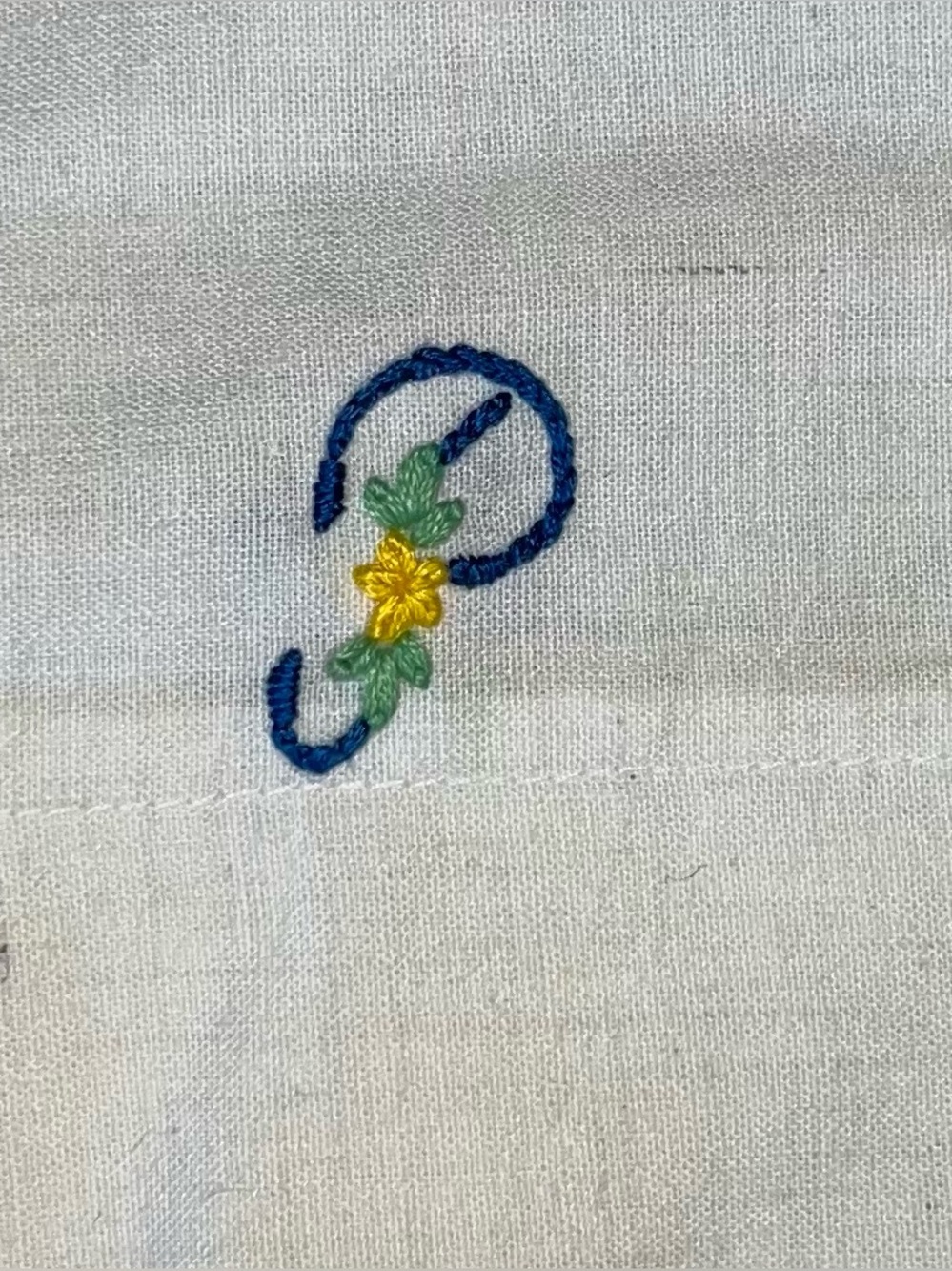💥 Vintage Monogramed “P” White Standard Size Pillowcase Bedding Accent